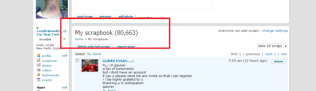orkut scrapbook orkut scrapbook counting bug