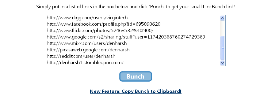 linkbunch in action linkbunch linking many links into one