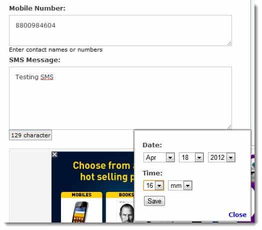 SMS Scheduling in 160 by 2 service