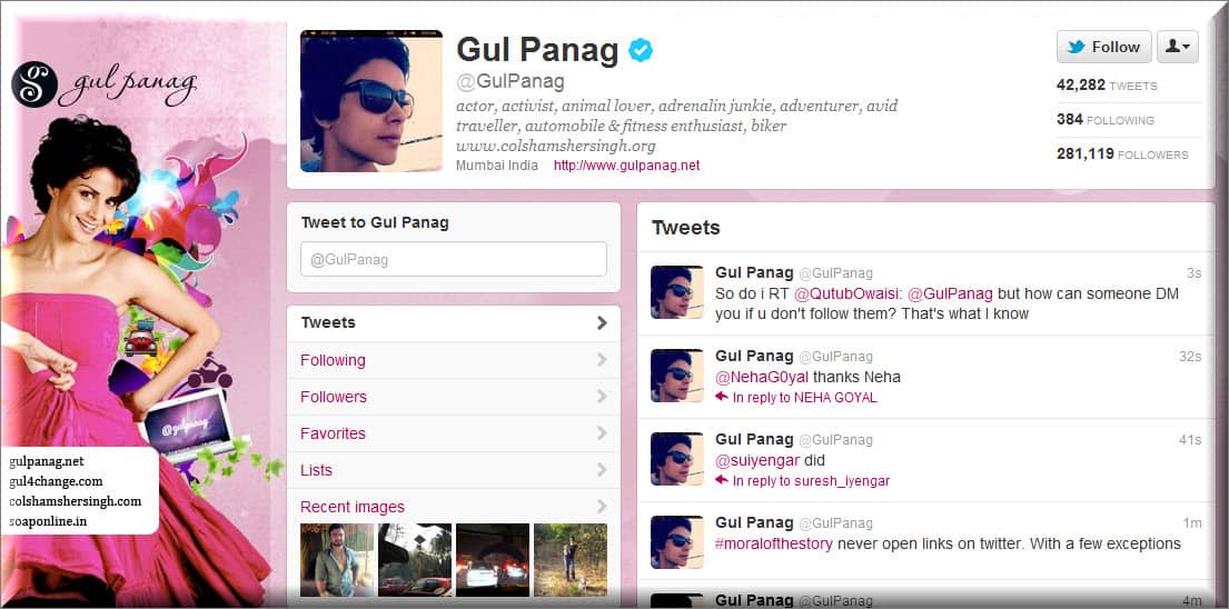 Gul Panag Twitter User