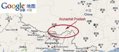 Google Maps Showing State Part of Two country Google China Maps