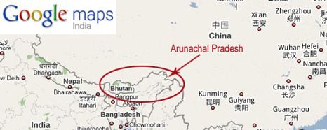 Google Maps Showing State Part of Two country Google India Maps