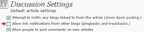 Disable Trackbacks Completely on WordPress