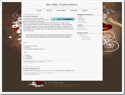 Be My Valentine Blogger Template