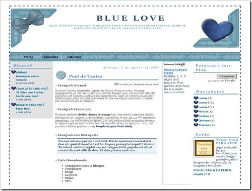 Blue Love Blogger Template