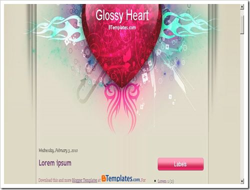 Glossy Heart Blogger Template