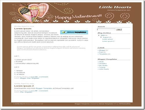 Little Hearts Blogger Template