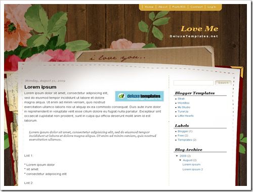 Love Me Blogger Template