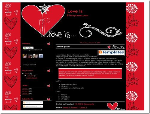 Love is Blogger Template