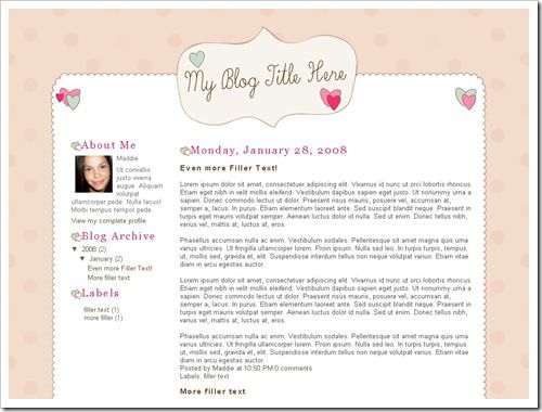 Quirky Valentine Blogger Template