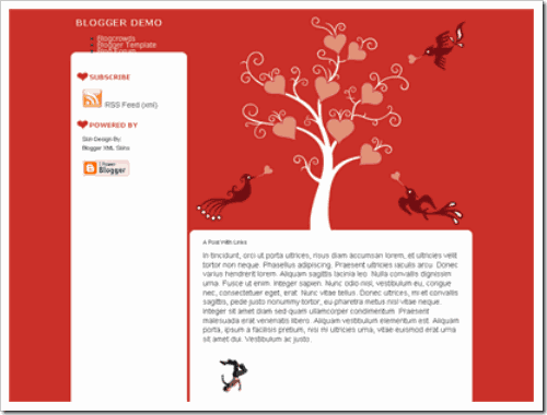 Tree Hearts Blogger Template