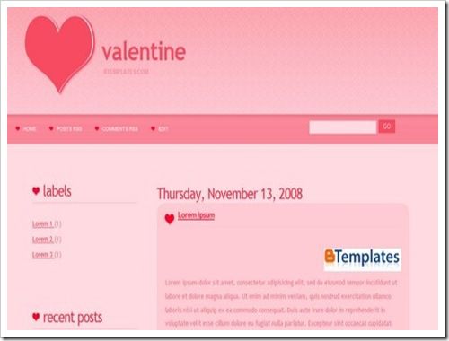Valentine Blogger Template