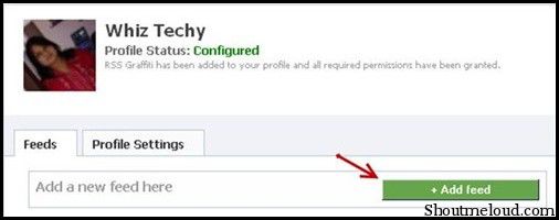 Post Blog’s RSS Feeds to Facebook Wall with RSS Graffiti AddFeed