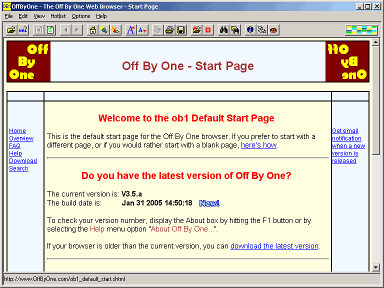    Off By One Web Browser