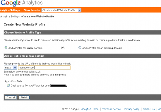How to Integrate Google analytic with Facebook Fan Page