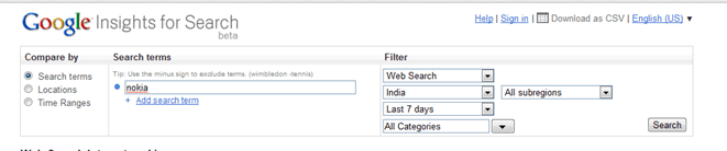Nokia Google Insight Search