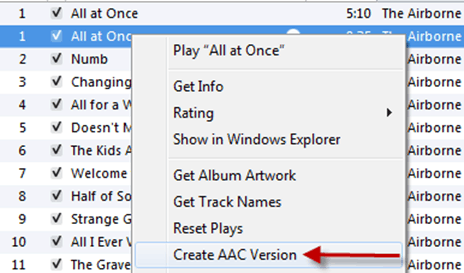 Create AAC Version