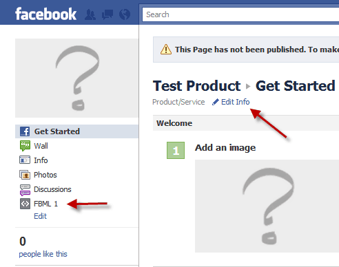 Facebook Fan Page - Edit Info