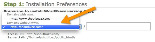 WordPress WWW Preference