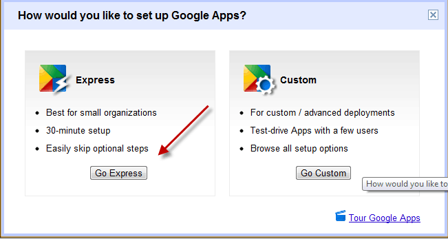 Express Google apps Setup Express Google apps Setup