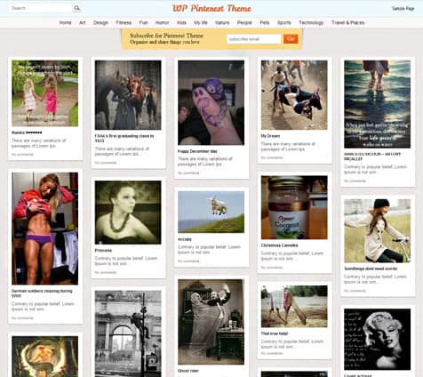 Wp pintersest Theme Wp pintersest Theme