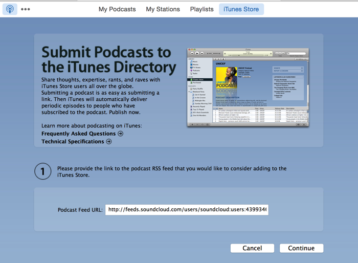 Submit iTunes Store podcast