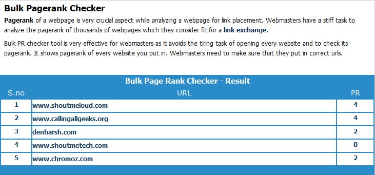 How To Check Page Rank In Bulk