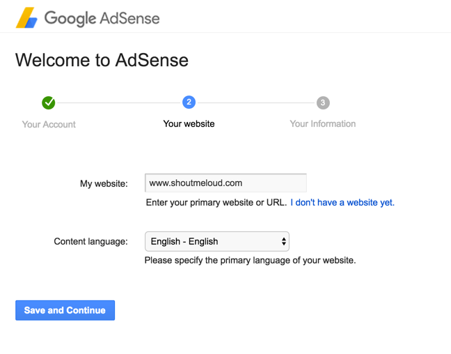 Buat akun AdSense untuk Situs web