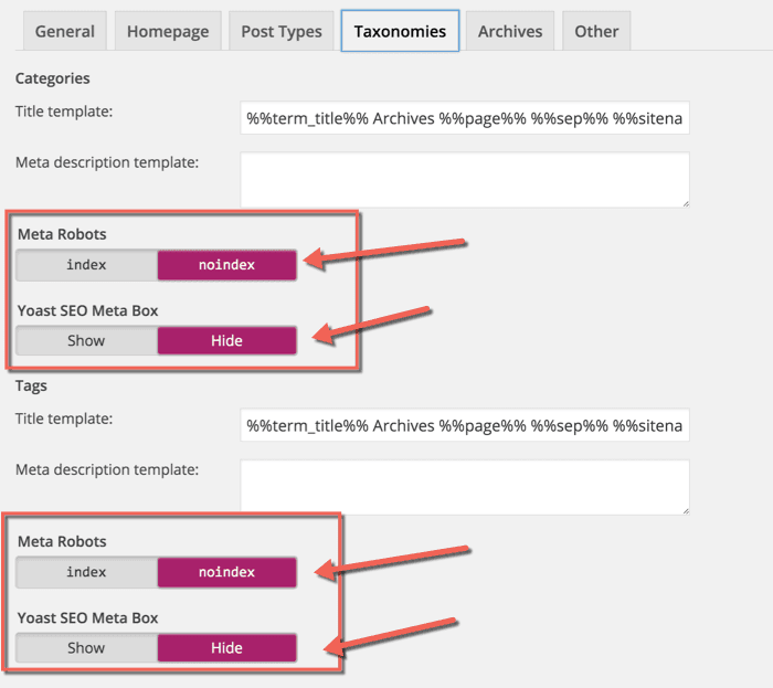 WordPress Duplicate content categories