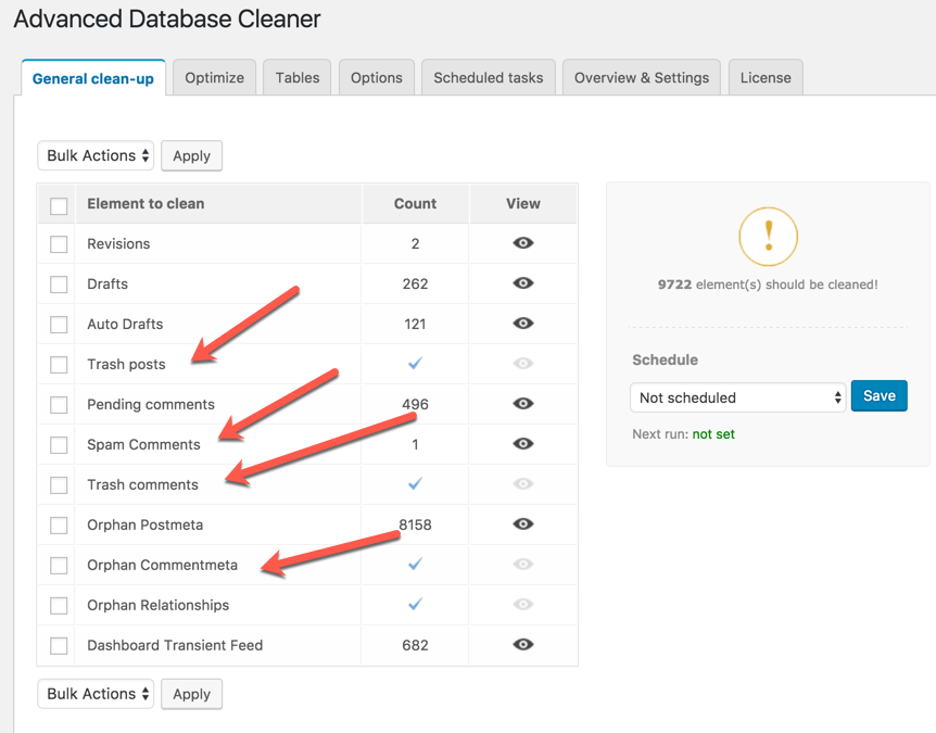 cleanup-wordpress-database