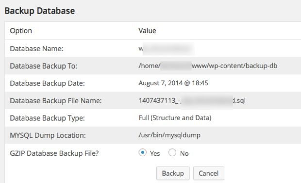 Taking WordPress Database Backup Taking WordPress Database Backup