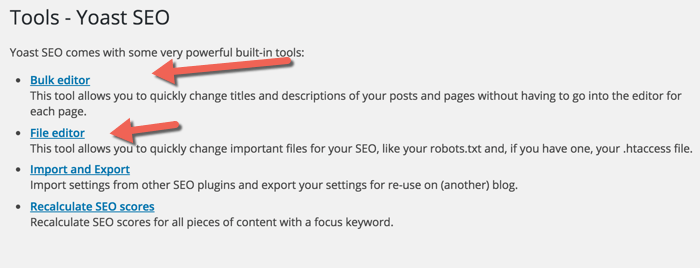 Yoast Robots file editor