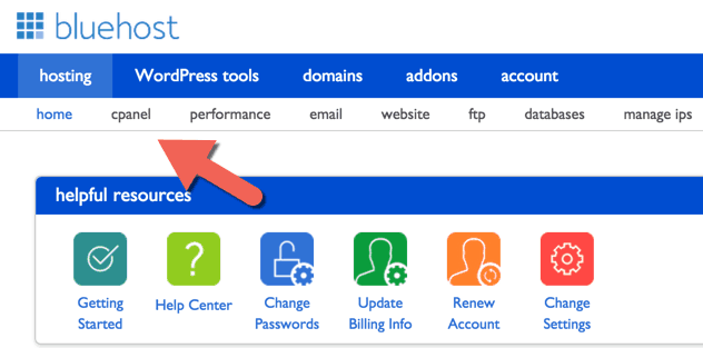 Bluehost cPanel