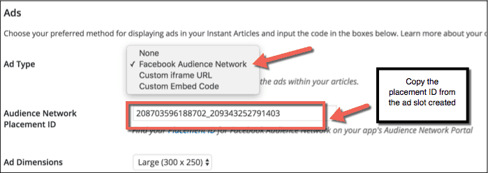 Adding Facebook ads on WordPress