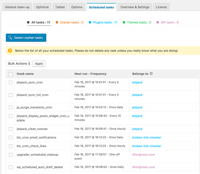 Scheduled tasks Scheduled tasks