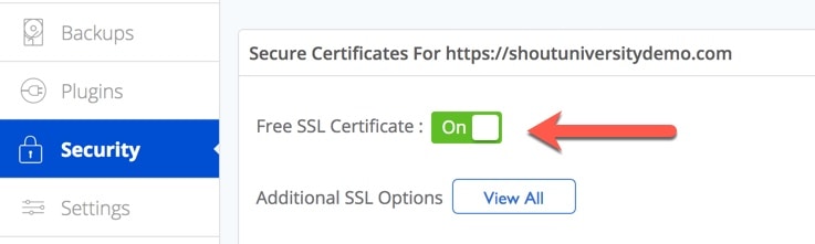 Free SSL certificate