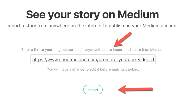 Medium import tool Medium import tool