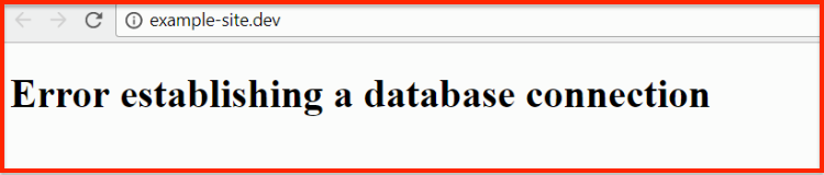 error establishing a database connection