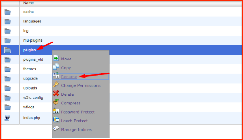 Ubah nama folder plugin Ubah nama folder plugin
