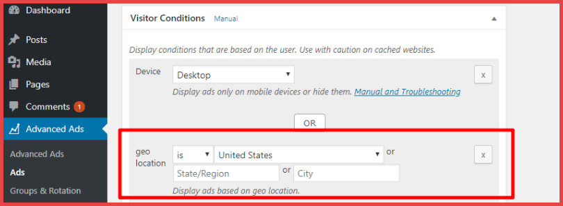 Visitor Targeting Conditions Visitor Targeting Conditions