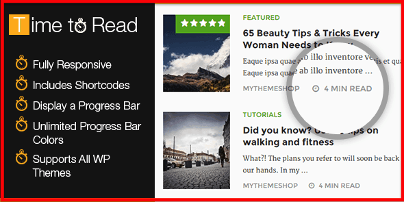 WP Time to read plugin