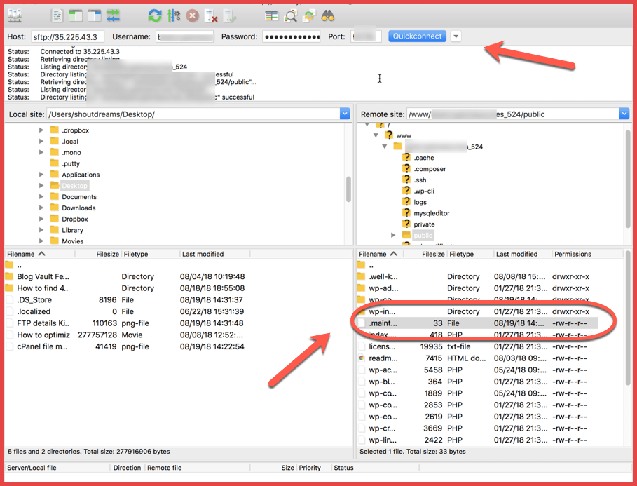 delete-maintenance-file-WordPress