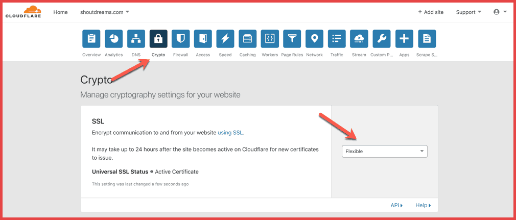 Cloudflare-crypto-setting